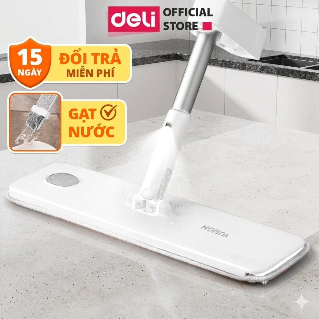 [Outlet S2] Cây lau nhà phun sương DelixVusign tự vắt thông minh cao cấp tiện lợi dễ dàng vệ sinh mọi ngóc ngách