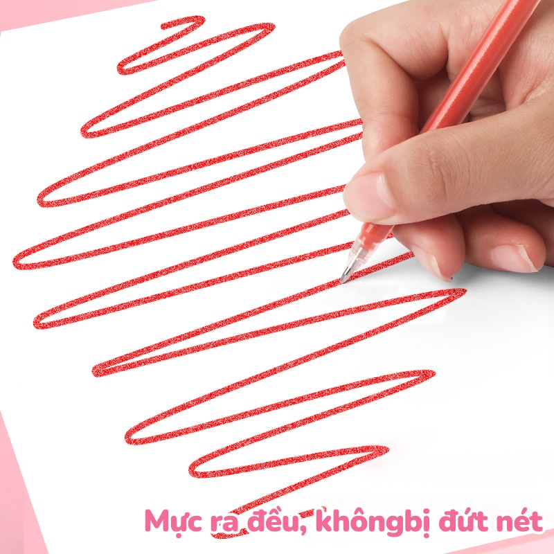 Bút Gel Đổi Màu Hiệu Ứng Ánh Nhũ Ngòi 0.5mm Viết Chữ Đẹp Decor Bullet Journal Handmade