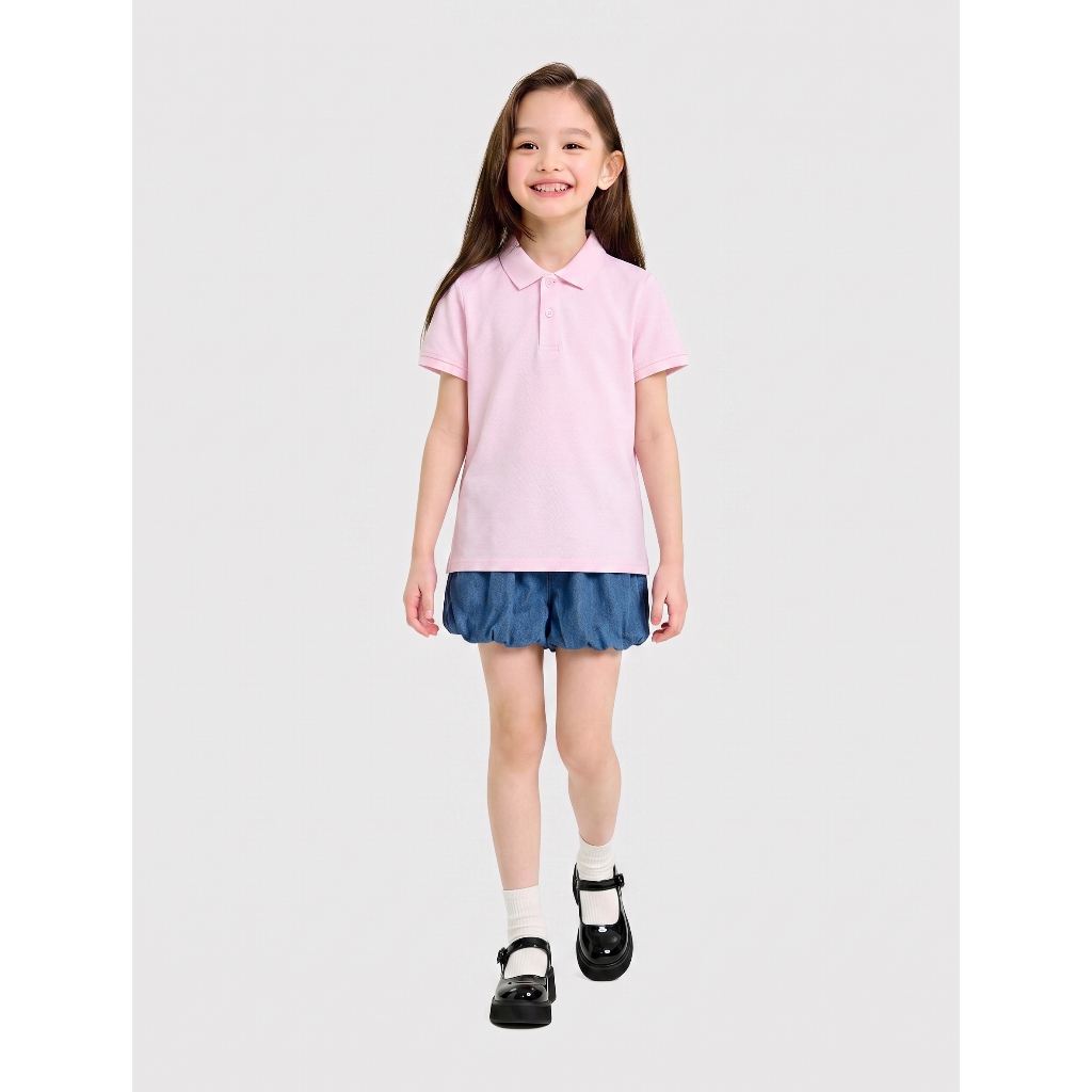 Áo polo unisex trẻ em CANIFA cổ bẻ dáng suông basic 3TP26A001