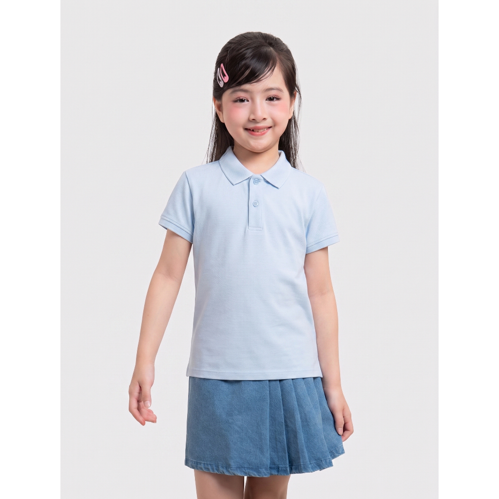 Áo polo unisex trẻ em CANIFA cổ bẻ dáng suông basic 3TP26A001