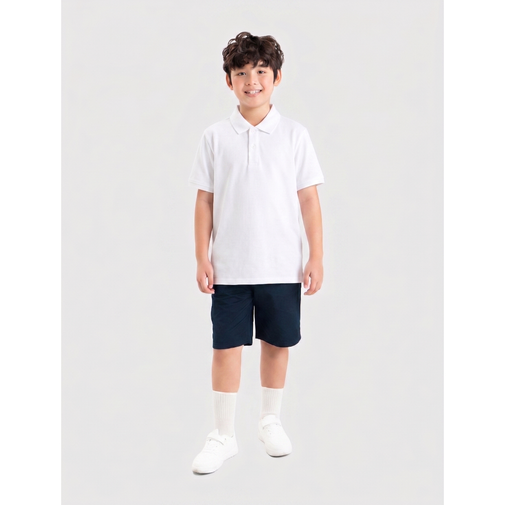 Áo polo unisex trẻ em CANIFA cổ bẻ dáng suông basic 3TP26A001