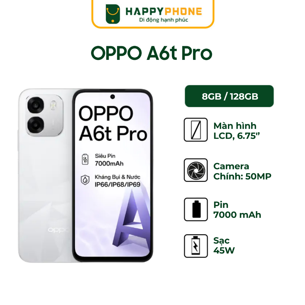 Điện Thoại Oppo A6T Pro (8GB/128GB) – Hàng chính Hãng, Nguyên Seal