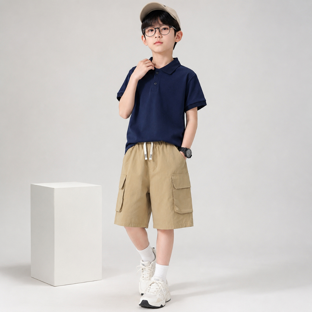 AÓ POLO IN CÚN Cho Bé Trai từ 20-65kg, chất liệu cotton cá sấu co giãn tốt, mềm mát đứng form, phong cách basic, lịch sự
