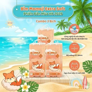 Combo 3 Bịch Tã/Bỉm Quần Momoji extra Soft siêu thấm hút mỏng mềm đủ size