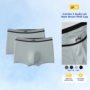 Combo 2 quần lót nam boxer yody phối cạp thoải mái mềm mại TRA MCUN26A001