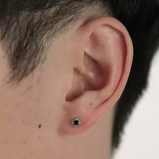 SNUOFO - Khuyên tai hình cỏ bốn lá dành cho nam giới hợp thời trang tinh tế độc đáo phong cách hip-hop và cực chất