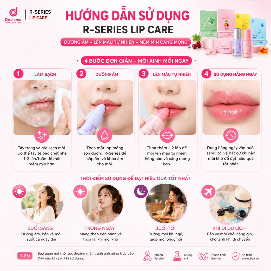 Son Dưỡng Môi R-Series Chính Hãng 3.5g - Dưỡng Ẩm、Chống Nứt Nẻ、Mềm Mịn、Hương Thơm D