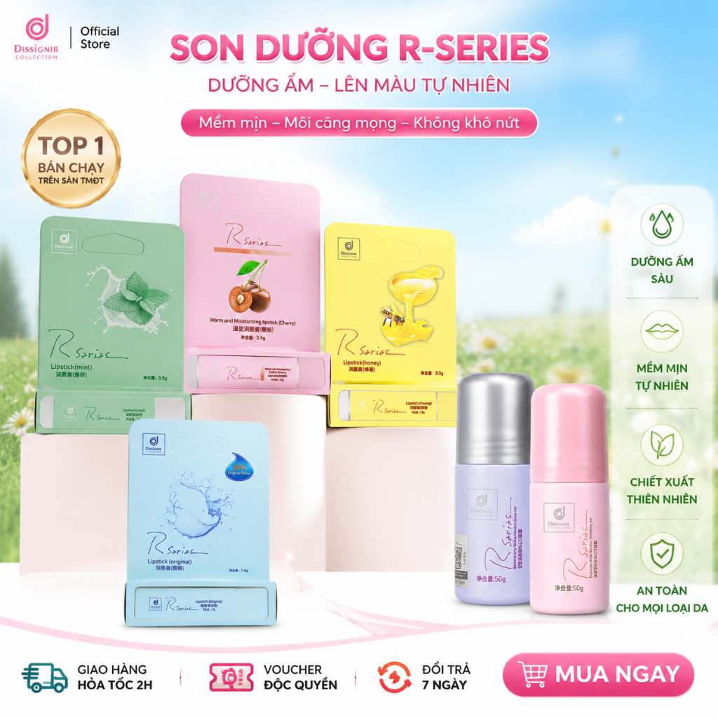 Son Dưỡng Môi R-Series Chính Hãng 3.5g - Dưỡng Ẩm、Chống Nứt Nẻ、Mềm Mịn、Hương Thơm D