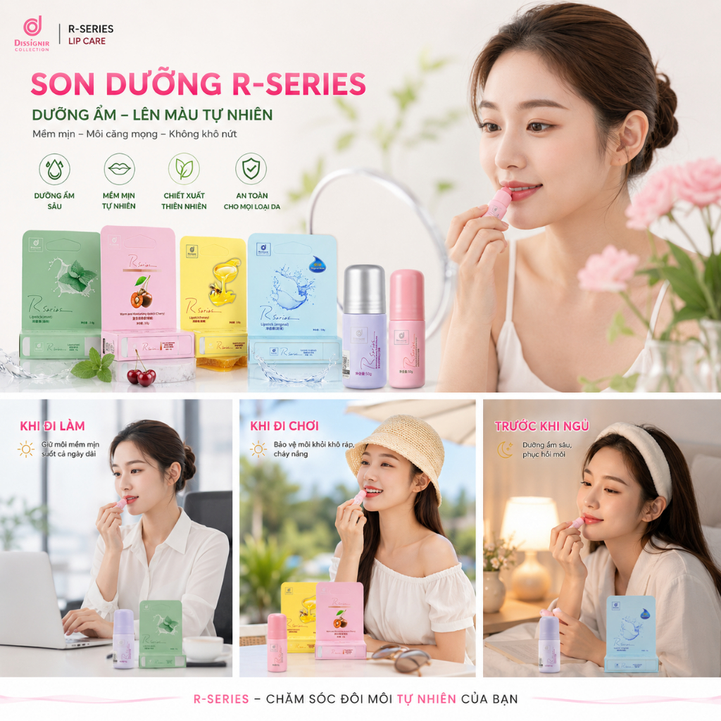 Son Dưỡng Môi R-Series Chính Hãng 3.5g - Dưỡng Ẩm、Chống Nứt Nẻ、Mềm Mịn、Hương Thơm D