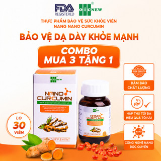 (COMBO MUA 3 TẶNG 1)Thực Phẩm Bảo Vệ Sức Khỏe Dạ Dày Viên Nang Nano Curcumin OIC NEW Lọ 30 Viên