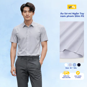 Áo sơ mi nam Yody cộc tay chất lụa nến chống nhăn dáng slim fit TRA - MOSS26A012