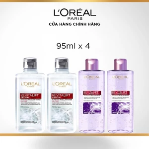 Bộ 4 nước tẩy trang sạch sâu dịu nhẹ, cấp ẩm và kiềm dầu L'Oreal Paris 95mlx4