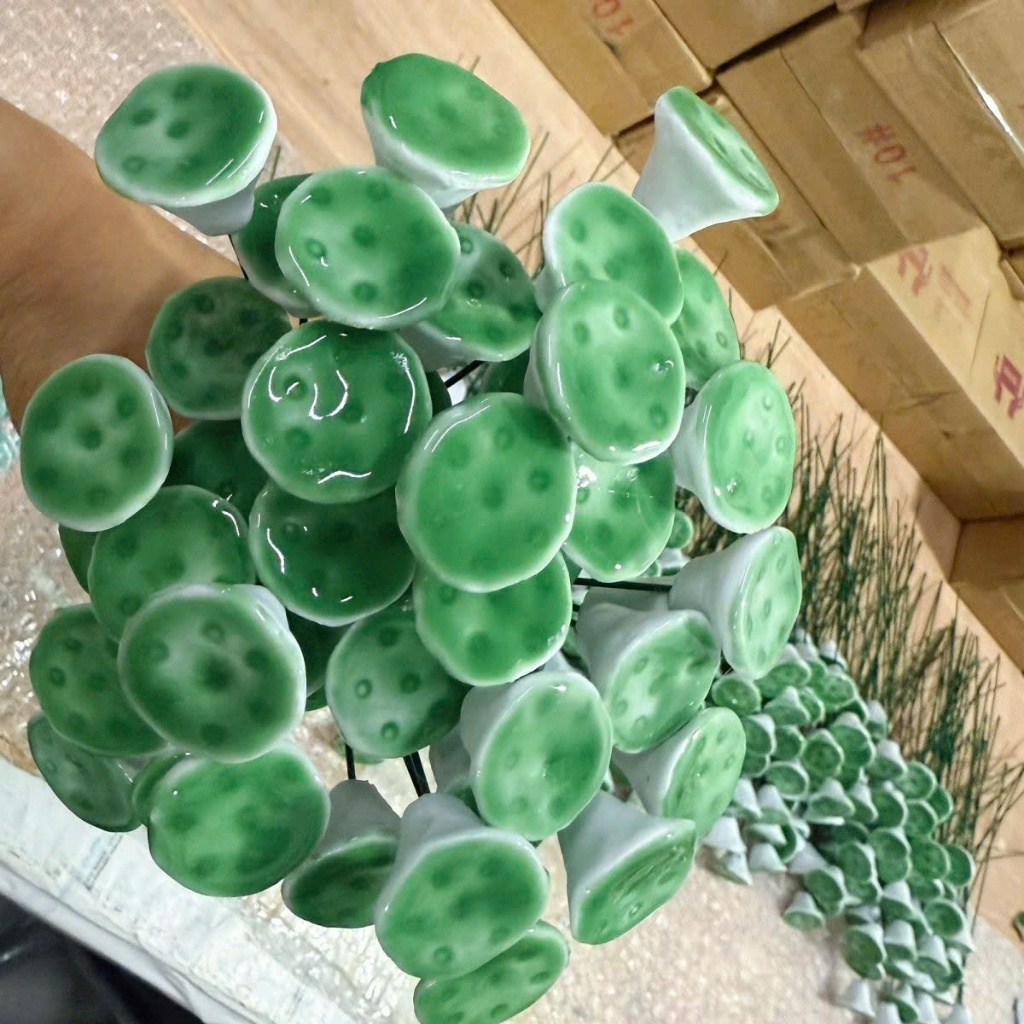 Hoa Gốm Sứ Trang Trí Để Bàn, Hoa Cắm Bình Decor Phòng Khách, Bàn Làm Việc, Quà Tặng