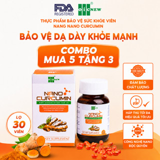 (COMBO MUA 5 TẶNG 3)Thực Phẩm Bảo Vệ Sức Khỏe Viên Nang Nano Curcumin OIC NEW Hàng Xuất USA  Giảm Đau Dạ Dày Lọ 30 Viên