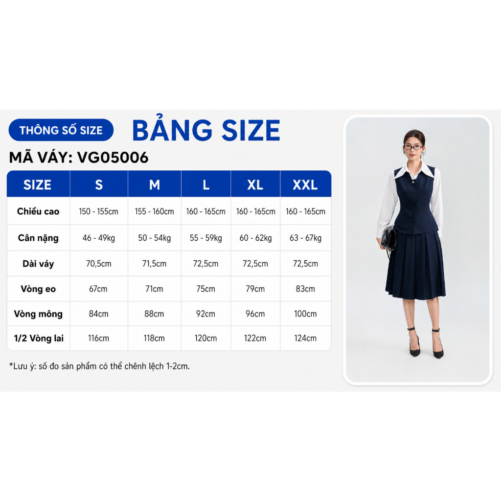 Chân Váy Xếp Ly Nữ GUMAC Dáng A Xòe Lưng Rời Có Túi Sườn Chất Carolan Đứng Form Thoải Mái VG05006