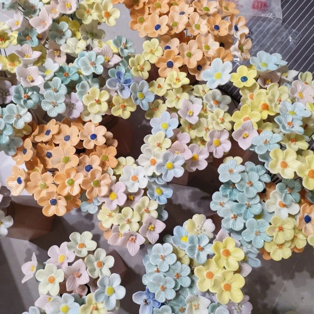 Hoa Gốm Sứ Cảnh Đức Trấn Handmade – Hoa Vĩnh Cửu Trang Trí Bàn Làm Việc Decor Đơn Giản