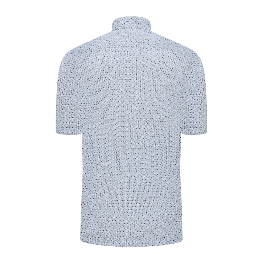 Áo sơ mi ngắn tay vạt ngang VIETTIEN SMART CASUAL vải Hoa hồng form REGULAR VT00000658