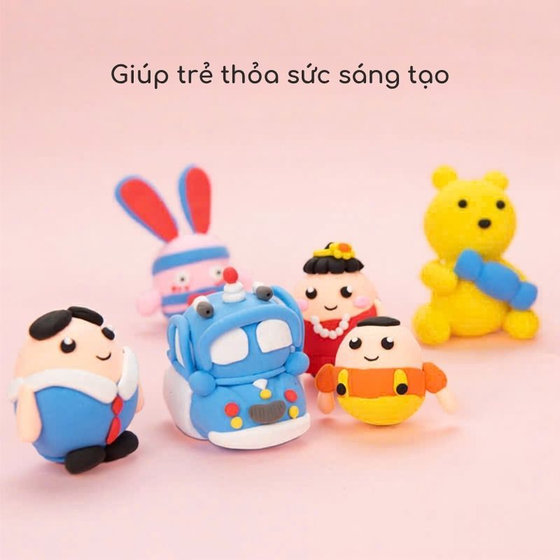 Bộ Đồ Chơi Đất Sét Tự Khô Siêu Nhẹ 12/24/36 Màu, Bộ Đất Nặn Cho Bé Sáng Tạo Tặng Kèm Dụng Cụ Tạo Hình