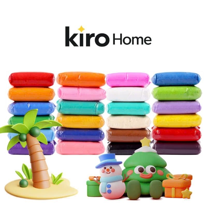 Bộ Đồ Chơi Đất Sét Tự Khô Siêu Nhẹ 12/24/36 Màu, Bộ Đất Nặn Cho Bé Sáng Tạo Tặng Kèm Dụng Cụ Tạo Hình