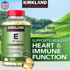Viên bổ sung Vitamin E Kirkland Signature 180mg Hộp - 500 v
