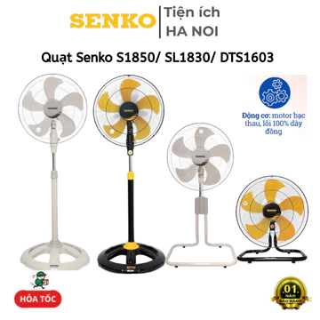Quạt Sàn Senko S1850 / Quạt Sàn Lỡ Senko SL1830 / Quạt Đứng Thân Sắt Senko DTS1603 – Công Suất Mạnh, Làm Mát Hiệu Quả, Đ