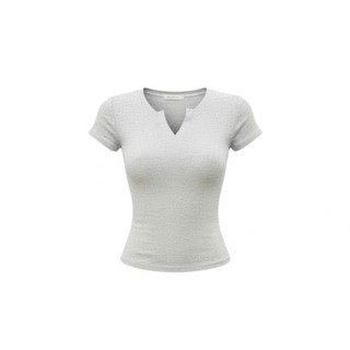 Áo Thun Nữ RUSY Cổ Trụ V Cách Điệu Vải Borip Co Giãn 4 Chiều Mềm Mịn Ôm Body Tay Ngắn TN07 Rusy