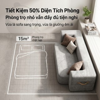 Ghế sofa giường gấp gọn thông minh 2in1 nệm mút dày êm tiết kiệm diện tích không cần lắp ráp