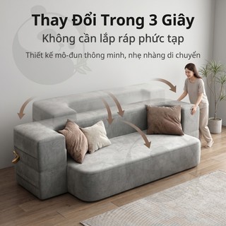Giường sofa gấp gọn mini cho căn hộ nhỏ ký túc xá phòng khách nằm ngủ êm không cần lắp đặt