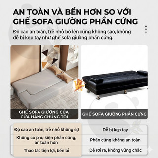 Ghế sofa giường gấp gọn thông minh 2in1 nệm mút dày êm tiết kiệm diện tích không cần lắp ráp