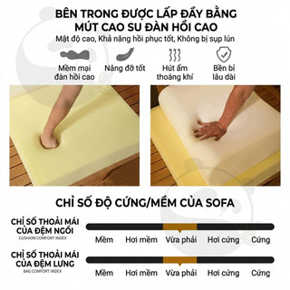 Ghế sofa giường gấp gọn thông minh 2in1 nệm mút dày êm tiết kiệm diện tích không cần lắp ráp