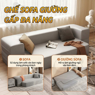 Giường sofa gấp gọn mini cho căn hộ nhỏ ký túc xá phòng khách nằm ngủ êm không cần lắp đặt