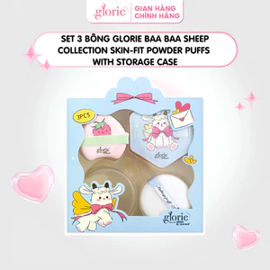 Set 3 Bông Glorie Baa Baa Sheep Collection Skin-Fit Powder Puffs With Storage Case