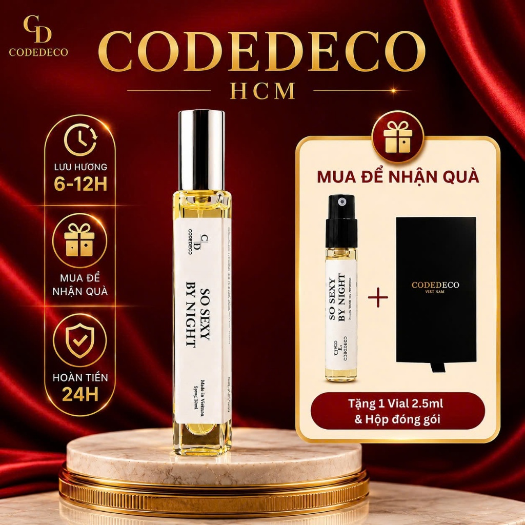 Tinh dầu nước hoa CODEDECO So Sexy By Night EDP 10ml, Gợi cảm, Ngọt ngào | BigBuy360 - bigbuy360.vn