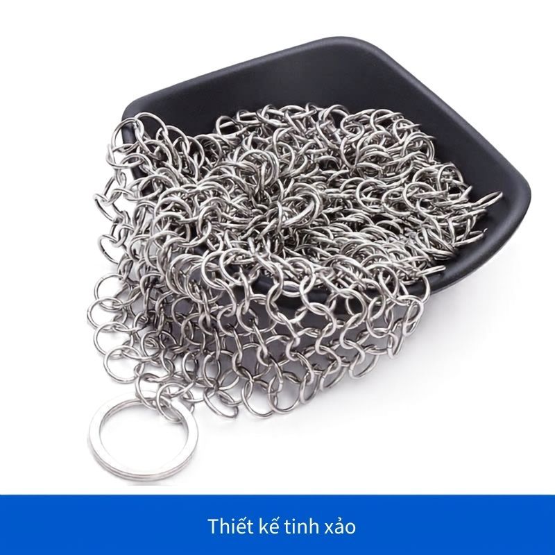 Lưới Cọ Xoong Nồi Thép 316 Không Gỉ, Miếng Rửa Bát Đan Thủ Công Không Trầy Xước Chảo Chống Dính