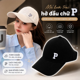 Mũ Lưỡi Trai Hở Đầu Nữ HAZIN Chữ P, Mũ Búi Tóc Đuôi Ngựa Chống Nắng Hàn Quốc Thời Trang