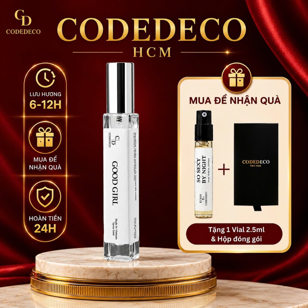 Tinh dầu nước hoa CODEDECO Good Girl Cá Tính, Ngọt Ngào, Gợi Cảm 10ml - Dạng Xịt Tiện Lợi | BigBuy360 - bigbuy360.vn