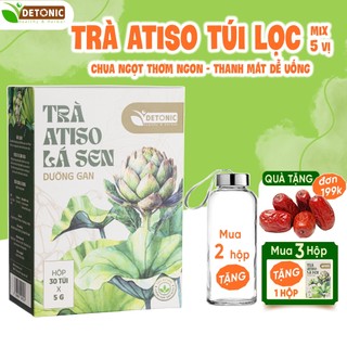Trà Atiso túi lọc DETONIC mát gan, thanh nhiệt, giải độc gan, làm mới làm khoẻ lá gan, nguyên liêu thiên nhiên thảo mộc
