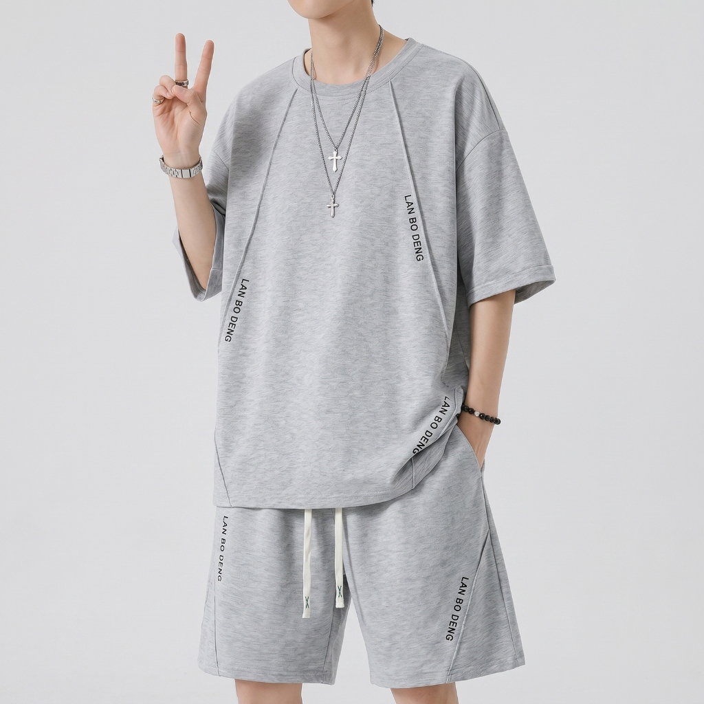 Bộ Quần Áo Thun Nam Nữ Oversize Form Rộng, Áo Cộc Tay Quần Short Cạp Chun Co Giãn Thoáng Mát Mùa Hè