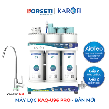 Máy Lọc Nước Để Gầm Karofi KAQ-U96 PRO 10 Cấp Lọc, Gấp Đôi Hiệu Suất, Bổ Sung Hydro-Ion Kiềm - Bảo Hành Chính Hãng 3 Năm