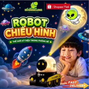 Robot Đèn Chiếu 3in1 BỐ KHỦNG LONG Kết Nối Blutooth Chiếu Sao Star Vừa Đèn Ngủ Đèn Trang Trí Vừa Phát Nhạc