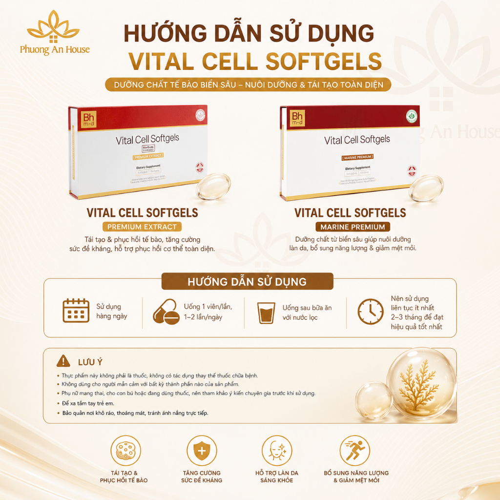 Thực phẩm bảo vệ sức khỏe PE Vital Cell Softgels