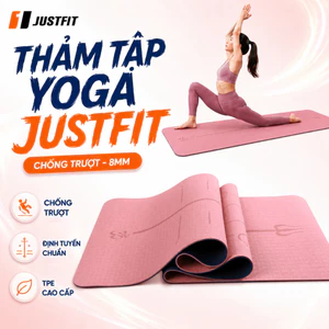 Thảm tập yoga chống trượt JUSTFIT định tuyến tập gym, thể dục tại nhà cao su non TPE cao cấp dày 8mm