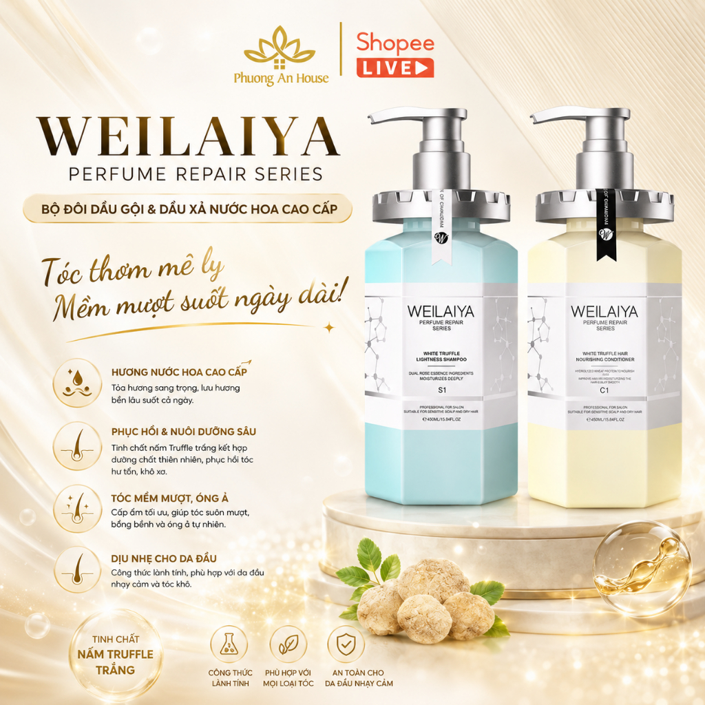 Dầu gội và dầu xả Weilaiya Perfume Repair White Truffle