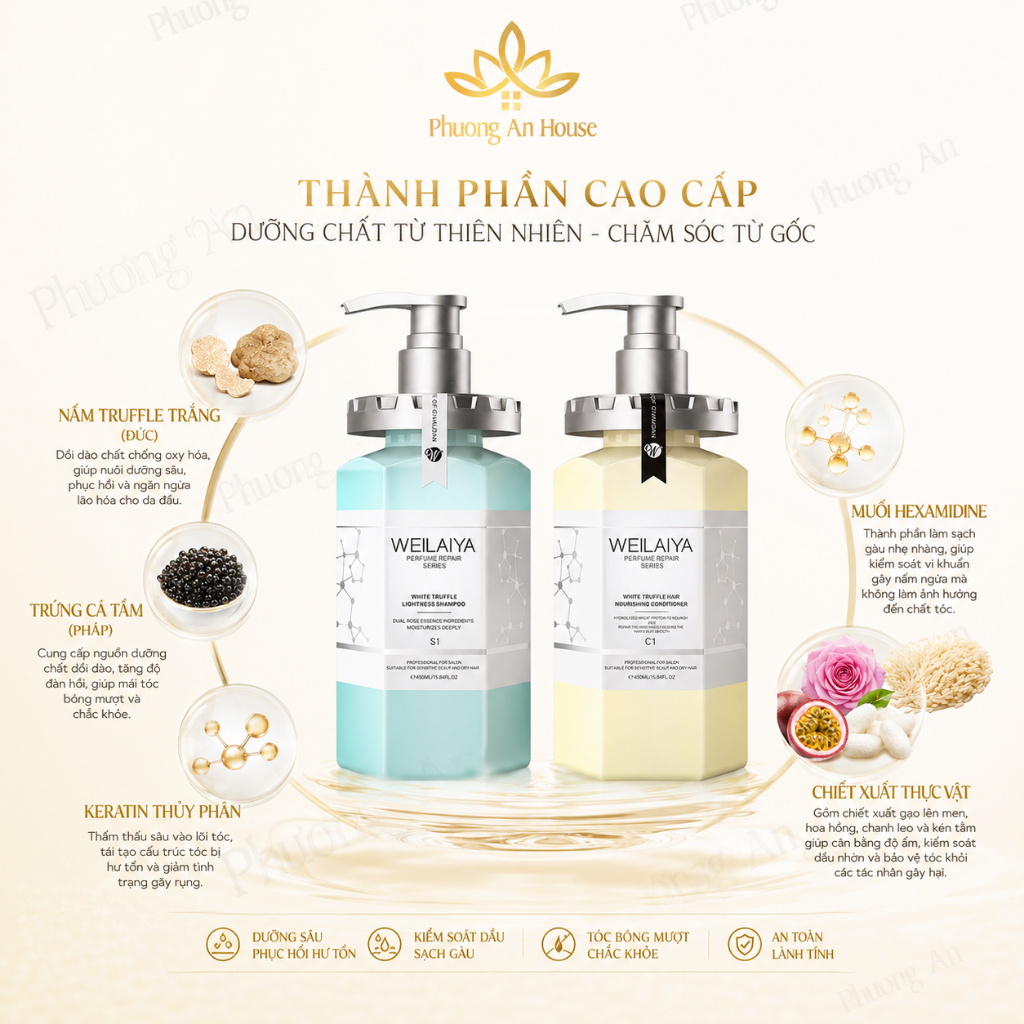 Dầu gội và dầu xả Weilaiya Perfume Repair White Truffle