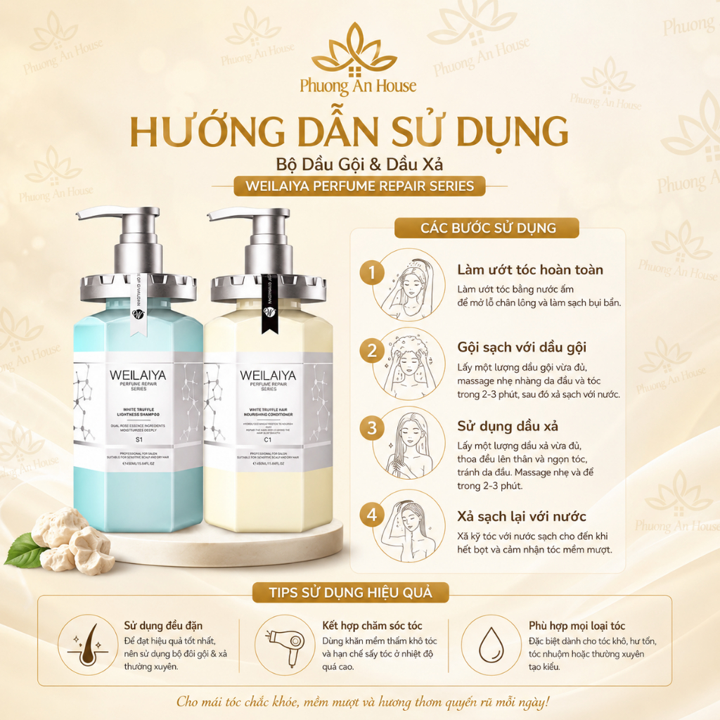 Dầu gội và dầu xả Weilaiya Perfume Repair White Truffle