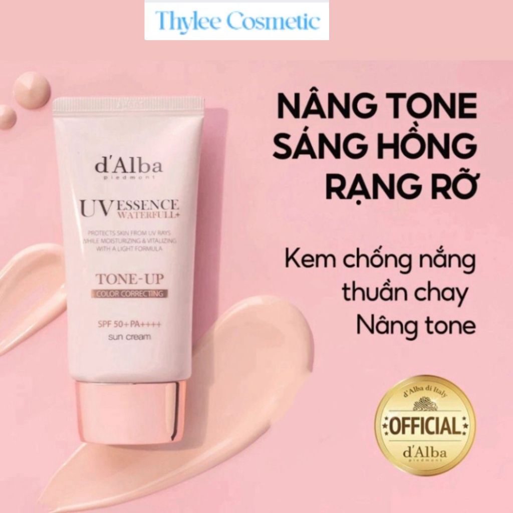 Kem Chống Nắng d'Alba Nâng Tone Tím 50ml SPF 50+ Dưỡng Ẩm Sâu Không Chứa Cồn Paraben-ThyleeCosmetics Cam Kết Chính Hãng
