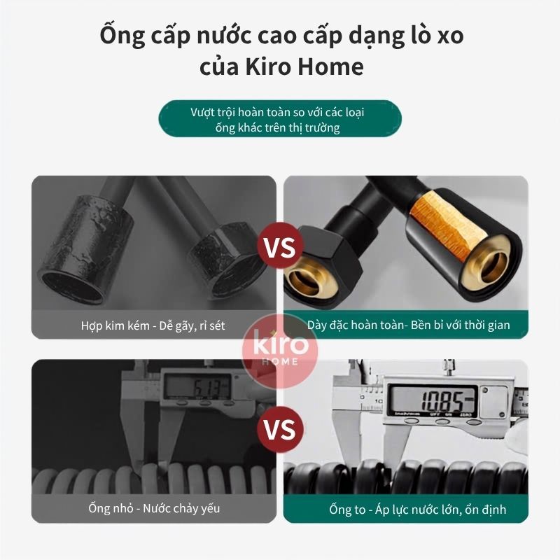 Dây Vòi Xịt Vệ Sinh Dạng Lò Xo Co Giãn 3M 5M, Ống Cấp Nước Tăng Áp Lực Chịu Nhiệt Cao Cấp