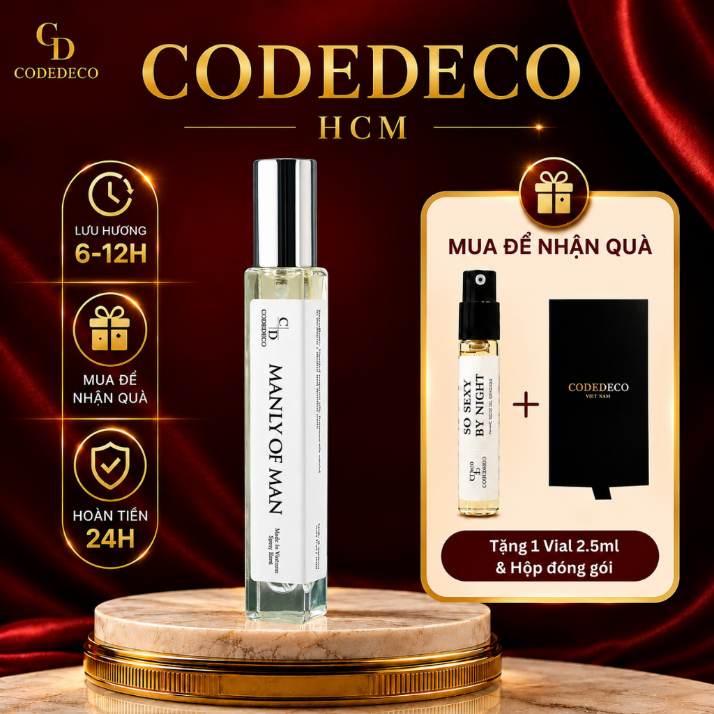 Tinh dầu nước hoa CODEDECO Manly of Man 10ml, Nam Tính, Lịch Lãm, Bí Ẩn | BigBuy360 - bigbuy360.vn