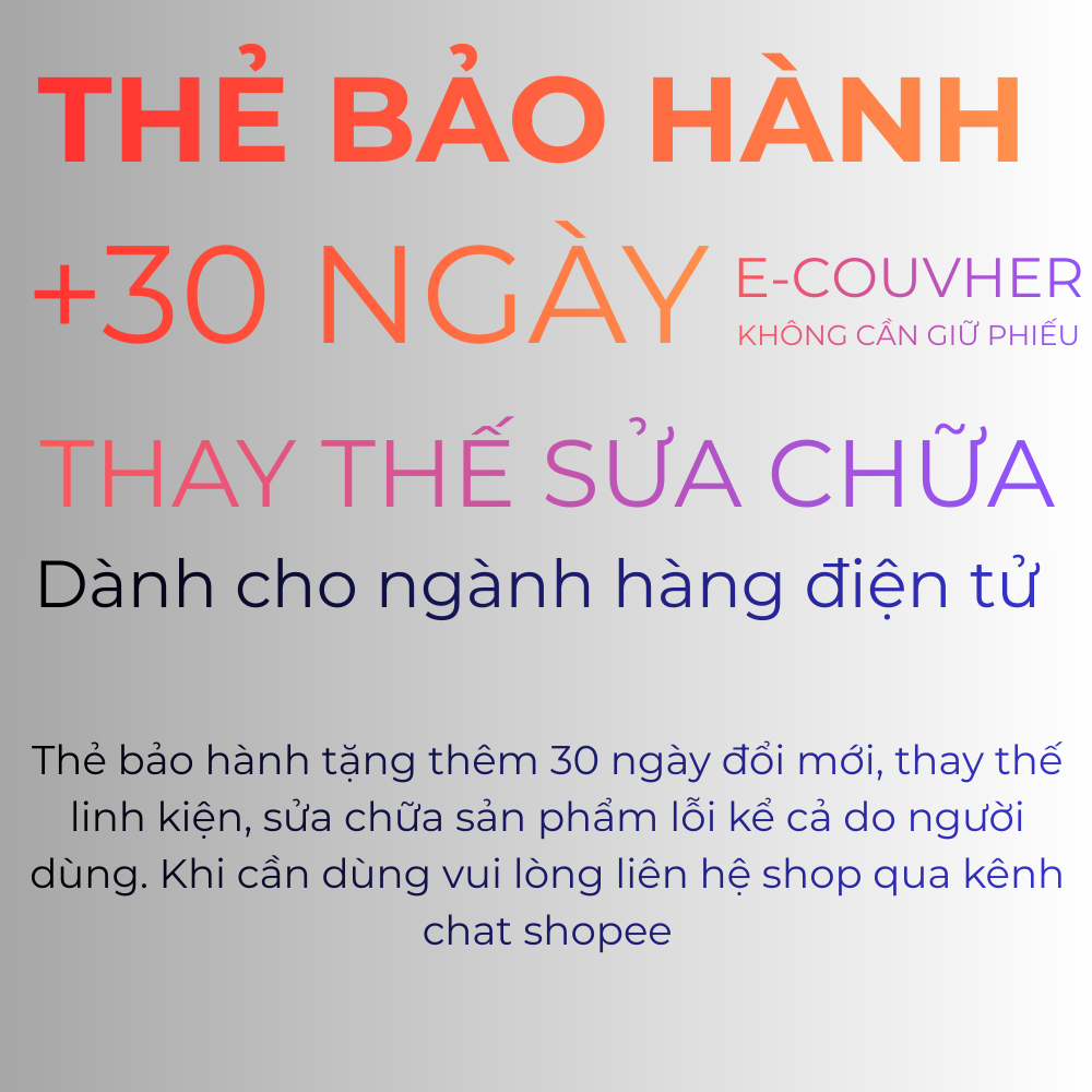 GÓI BẢO HÀNH CHO THIẾT BỊ Quạt Tích Điện Năng Lượng Mặt Trời