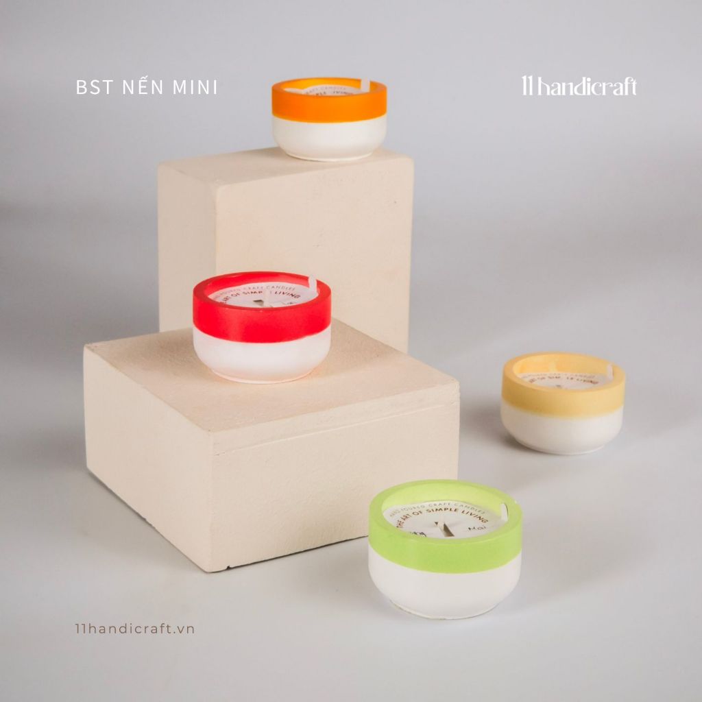 Nến thơm quà tặng sinh nhật mini - trang trí decor - thư giãn an toàn - 11 Handicraft.